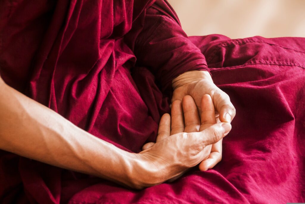 Hands in lap