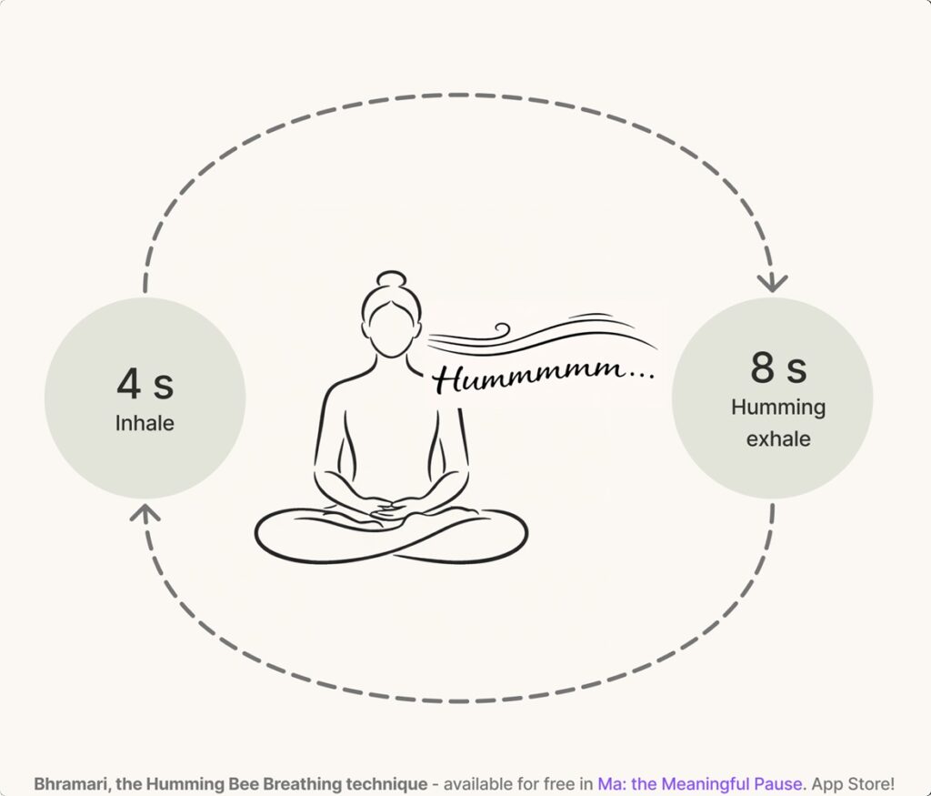 Ma Bhramari Humming Bee Breathwork Breathing Technique Visual
